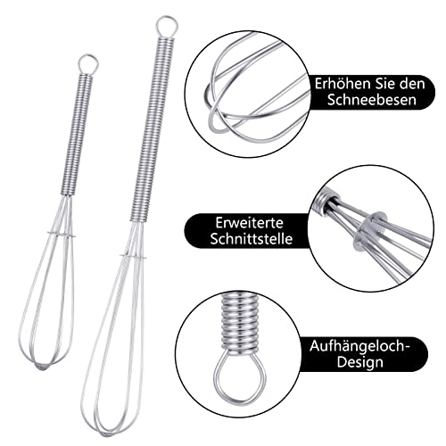 Opopark - Professional Plus Whisk Set, Stainless Steel, 13cm & 18cm, Pack of 6