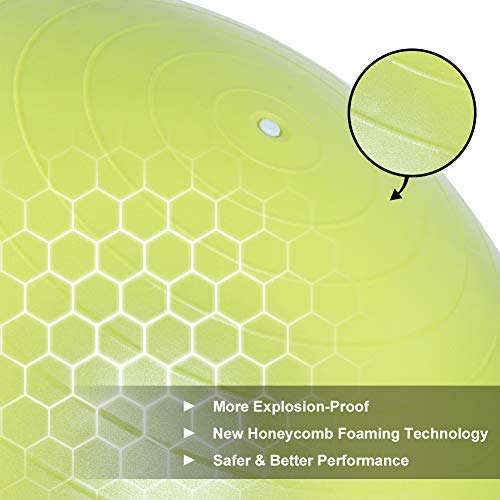 Glymnis - Anti-Burst Yoga Ball for Fitness, Stability, Slip Resistant, Quick Pump