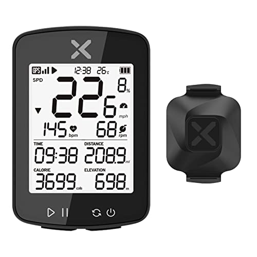 Xoss - GPS Bike Computer with ANT+/Bluetooth, IPX7 Waterproof, 28 hrs Battery Life