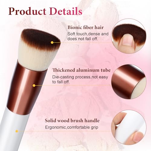 Glasflength - Dense Synthetic Kabuki Foundation Brush for Creamy Liquid Application
