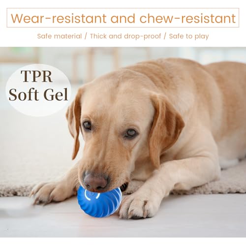 Pakesi - Interactive Dog Toy, Durable Bouncing Ball, USB Rechargeable, Fun for Small & Medium Dogs