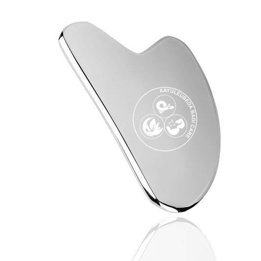 Aayuleubeda Badi Care ABC Gua Sha Stainless Steel Tool for Face, Massage Scraper for Facial Skin Care (Pack of 1) - Medaid International