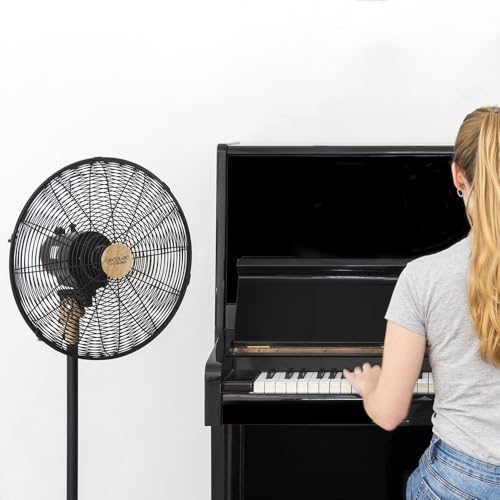 Cecotec - EnergySilence 600 Pedestal Fan, 50W, Wood Finish, 3 Speeds, Oscillation