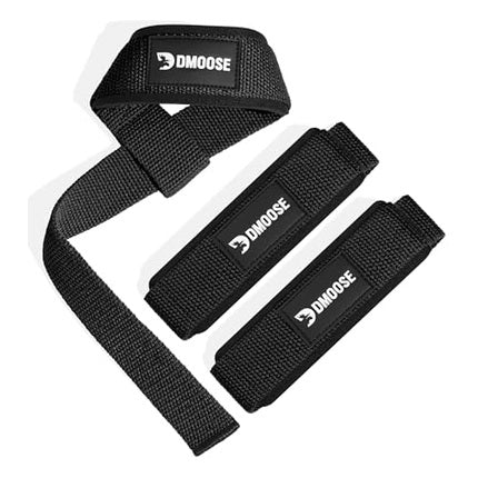 Dmoose Fitness - 24" Padded Lifting Straps for Weightlifting & Powerlifting, Durable Cotton with Silicone Grip