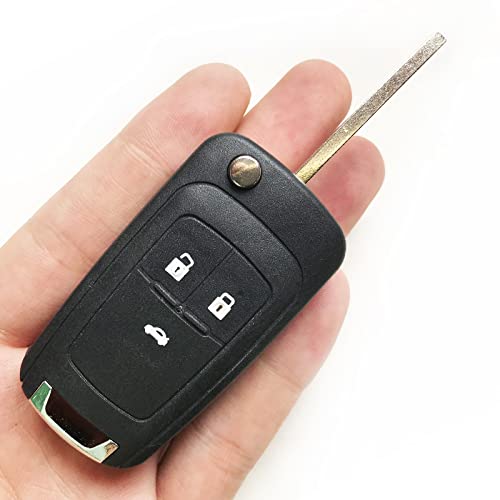 Chevrolet - Flip Folding Key Shell for Cruze, Impala, Camaro, 3 Buttons, Durable ABS