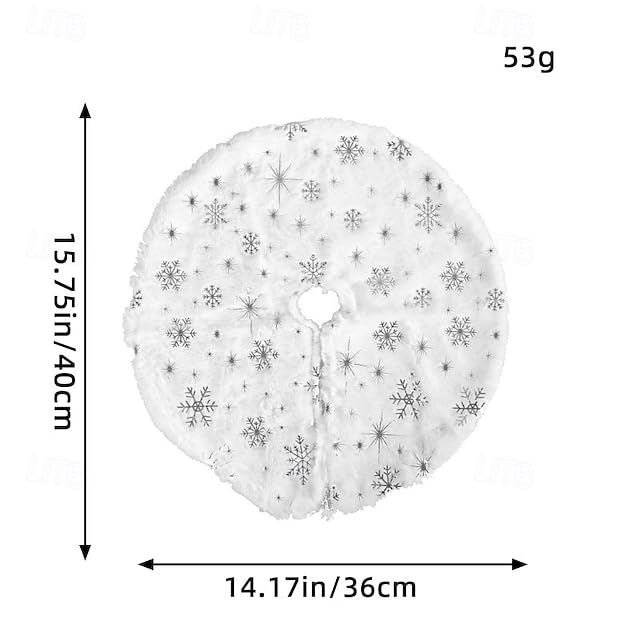 Christmas Tree Skirt Snowflake Mini Design for Tabletop Christmas Tree Base Cute Star Pattern Holiday Decoration Mat Festive Seasonal Home Party Accessory（Silver Snowflake） - Medaid International