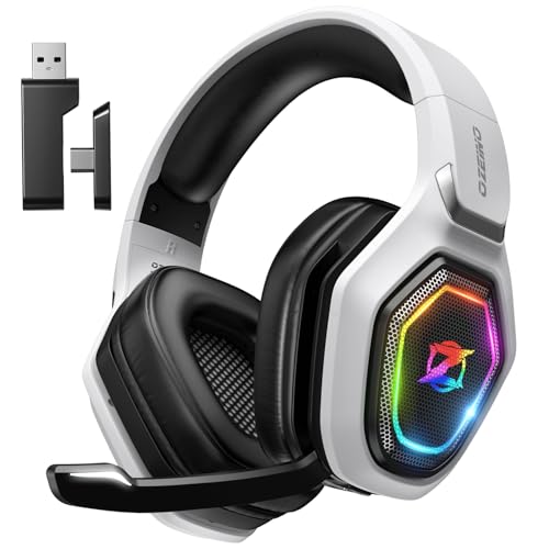 Ozeino - Wireless Gaming Headset with 40h Battery, 7.1 Surround Sound, Dual Connectivity