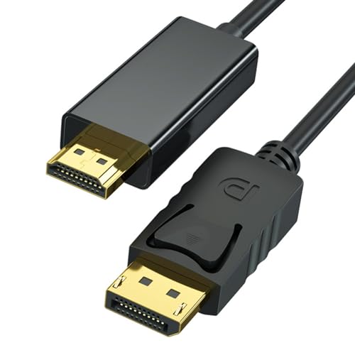Mepsies - 6ft DisplayPort to HDMI Cable, 4K Resolution, Uni-Directional, Compatible with PC & TV