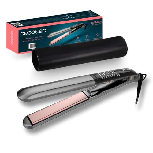 Cecotec - Bamba RitualCare 1200 Hair Straightener with Ion Touch, Fast Heating, Adjustable Temperature, Turmaline and Keratin