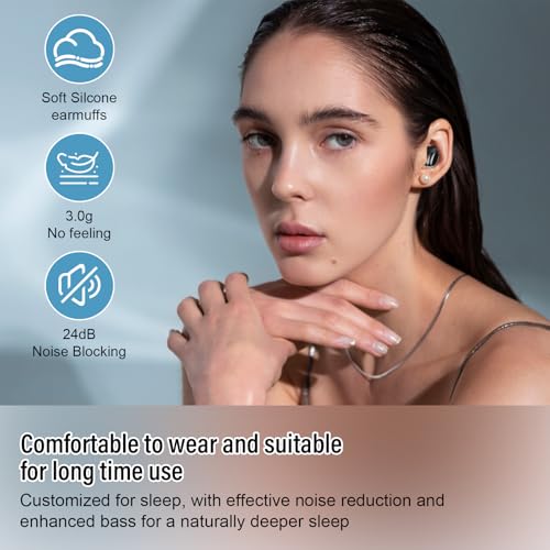 Dusonlap - Bluetooth 5.4 Sleep Earbuds, Lightweight Mini Design for Side Sleepers