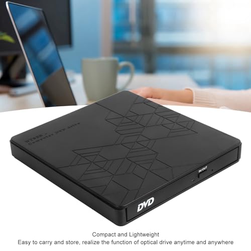 Ashata - USB Plug and Play External CD DVD Drive, Compact & Portable, CD/DVD Burning