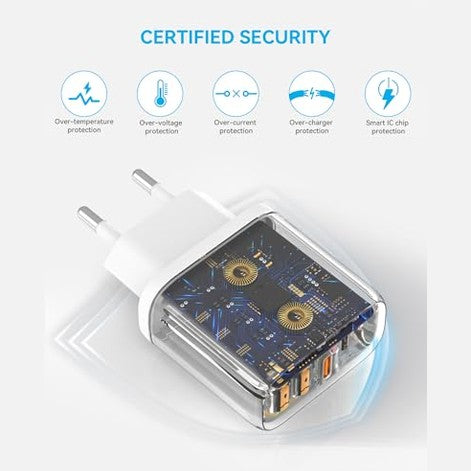 Tortoise Look - 20W Fast iPhone Charger with 2M USB C Nylon Cable, PD 3.0