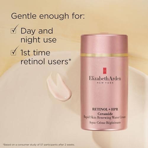 Elizabeth Arden Retinol + HPR Ceramide Rapid Skin Renewing Water Cream Face Moisturizer, Anti-Aging Wrinkle Treatment, Niacinamide, Hyaluronic Acid, Ceramides & Peptides, 1.7 fl oz - Medaid International