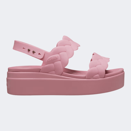 Crocs Brooklyn Woven Upper Low Wedge Women Lifestyle Sandal Rosette - Medaid International