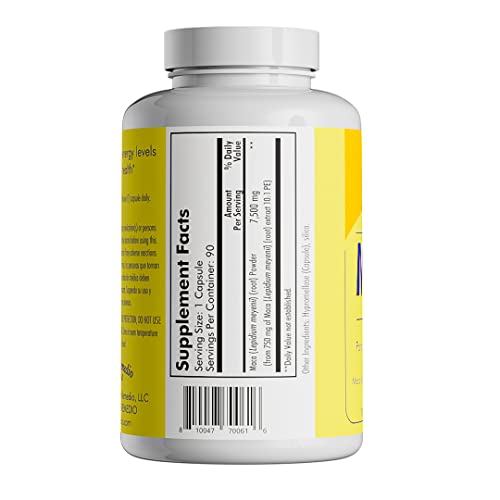 Santo Remedio Maca, Helps Support Healthy Energy Levels, Dietary Supplement, 750 mg per Serving, Vegetarian, No Artificial Flavors, No Artificial Colors, 90 Capsules, 90 Doses - Medaid International
