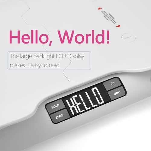 Bagail - Baby Scale with Comfortable Tray, Large LCD Display, Tare & Hold Functions