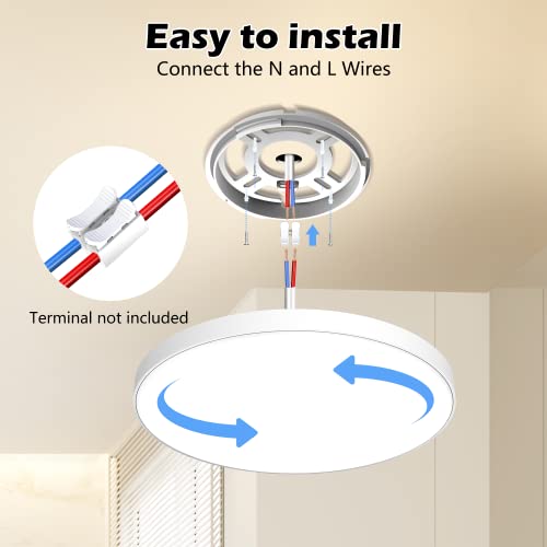 Ouila - LED Ceiling Light 24W 2000LM, IP44 Rated, 4000K for Bathrooms & More