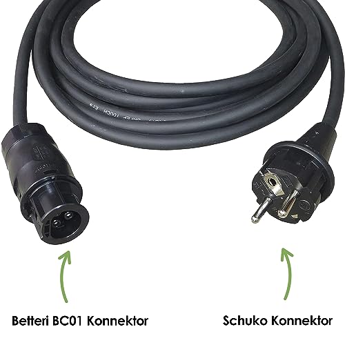 Betteri - BC01 to Schuko Adapter Cable, 5m, Solar PV Socket, Compatible with Hoymiles, Deye, Huayu