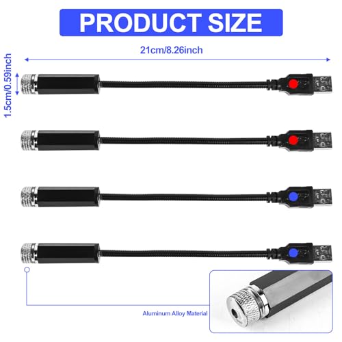 Acboor - 4-Piece LED Starry Sky Projector for Car Ceiling & Interior Atmosphere