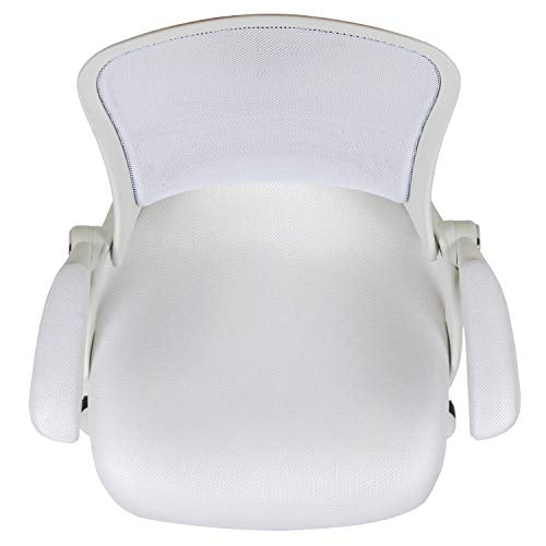 Flash Furniture Porter High-Back Swivel Office Chair with Adjustable Lumbar Support and Height, Ergonomic Mesh Desk Chair with Flip-Up Armrests, White - Medaid International