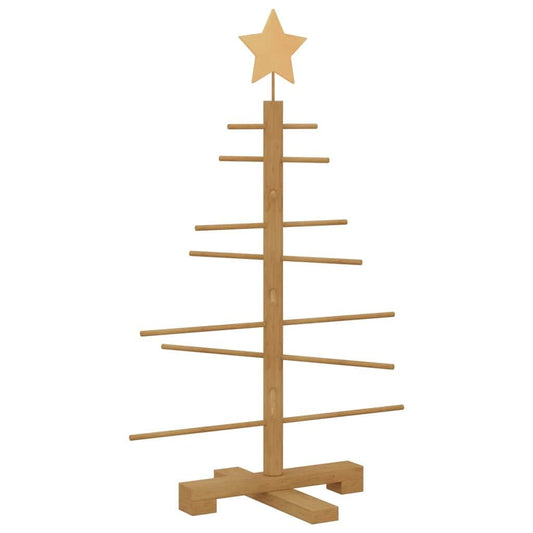 vidaXL Wooden Christmas Tree with Stand Brown 29,5" Bamboo, Chill Living Room Vibes, Trendy Holiday Decor, Simple Festive Tree, Eco-Friendly Christmas Centerpiece - Medaid International