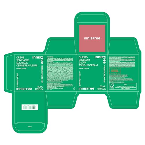 innisfree Cherry Blossom Glow Tone-Up Cream with Niacinamide for Bright, Even Skin Tone, Korean Skincare Gel Moisturizer for Face (Packaging May Vary) - Medaid International