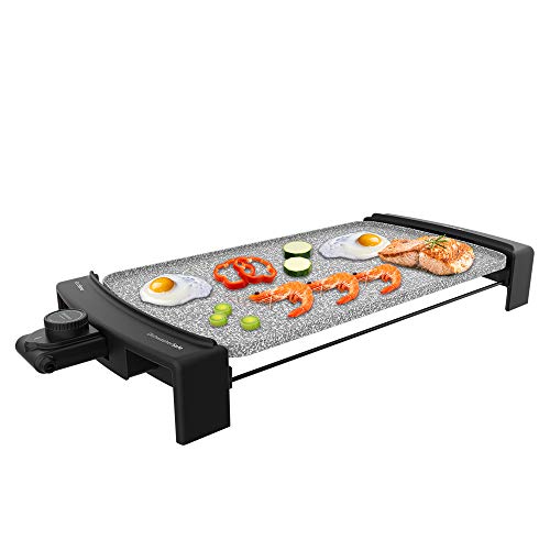 Cecotec - Tasty & Grill 3000 Electric Hob, 2600W, RockStone Coating, M-Shaped Heating