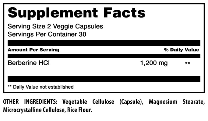 Amazing Formulas Berberine Supplement | 1200 Mg per Serving | Veggie Capsules | Non-GMO | Gluten-Free | Made in USA (60 Count, 1 Pack) - Medaid International