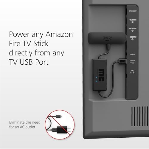 Amazon - USB Power Cable for Fire TV Stick, No AC Adapter Needed, Hassle-Free Setup