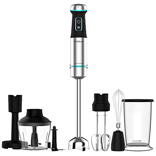Cecotec - Hand Blender Power TitanBlack 1200 XL, 1200W, CrossBlades, Splash Guard