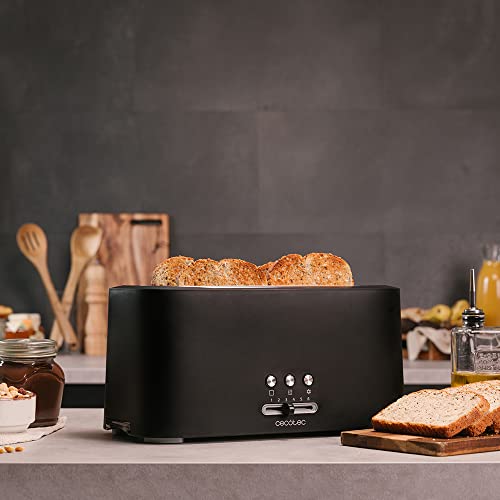 Cecotec - Vertical Toaster Toast&Taste 16000, 1630W, 2 Extra-Wide Slots, 3 Functions