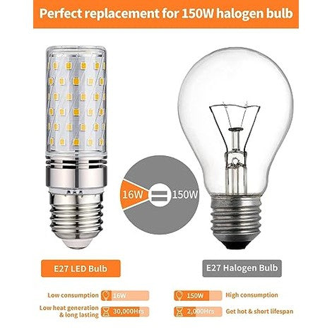 Tomosu - E27 LED Bulb 4000K Neutral White, 1600 LM Brightness, 16W Replacement