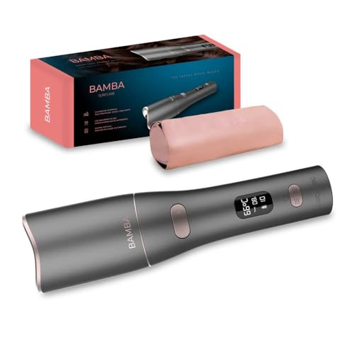 Cecotec - Bamba SurfCare 750 Travel Hair Curler, Magic Waves, Grey & Pink