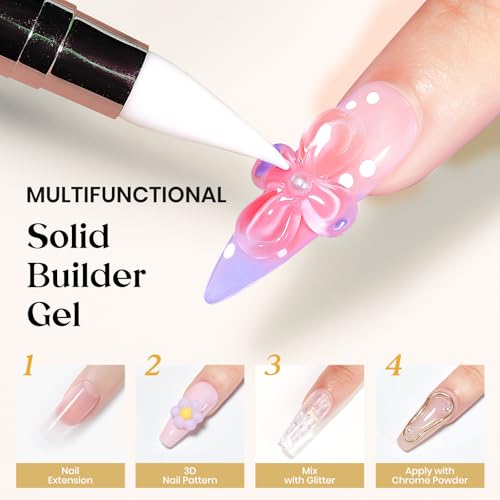 Mizhse - Clear Non-Sticky Builder Gel for 3D Nail Art & Sculpting, 15g