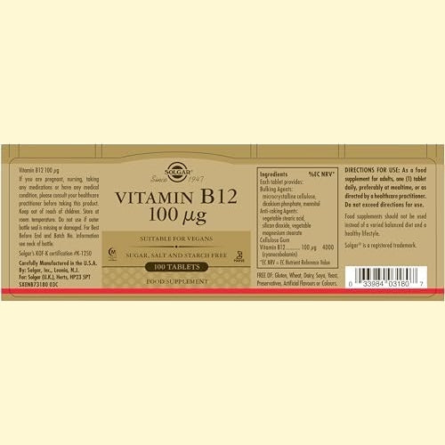 Solgar Vitmin B-12 Tabs 100Mcg, 100S - Medaid - Lebanon