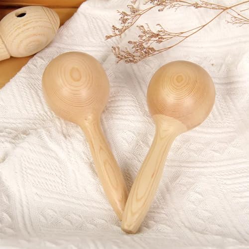 GXGM Pack of 2 Mini Wooden Maracas for Children DIY Rumba Shaker Hammers Egg Shaker Kids Maracas Rattles, Aab, M - Medaid International
