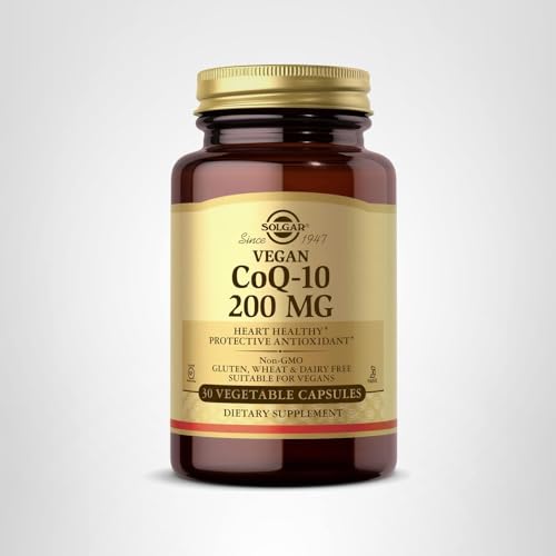 Solgar Vegetarian CoQ-10 200 mg, 30 Vegetable Capsules - Heart Healthy, Protective Antioxidant - Coenzyme Q10 (CoQ-10) Supplement - Vegan, Gluten Free, Dairy Free, Kosher - 30 Servings - Medaid International