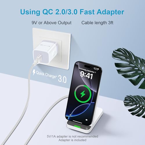 Hootek - Fast Wireless Charging Station for Google Pixel & Android Phones, QC3.0 Adapter, Desk Stand, Sleek Design