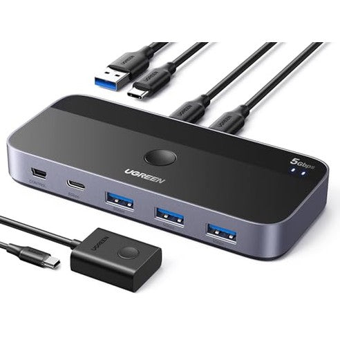 UGREEN - USB Switch A & C Input for 4 Devices, Remote Selector for PC & Laptop