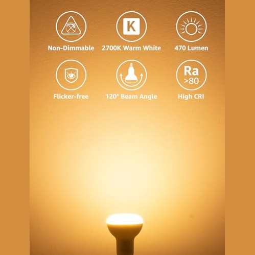 Lepro - E14 LED Light Bulb R50 Reflector, 4.9W Warm White, Pack of 5