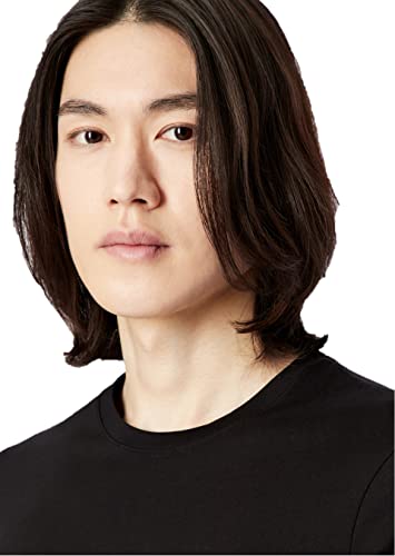 Armani Exchange Men's Solid Colored Basic Pima Crew Neck, Black, Medium - Medaid International