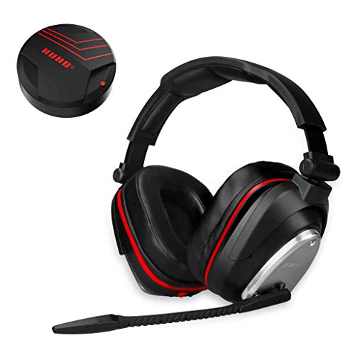 Huhd - 2.4GHz Wireless Headset with HD Audio, Noise Reduction & 7.1 Surround Sound for Xbox, PS4, PC, MAC