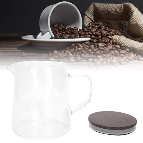 Lybunair - Heat Resistant Glass Coffee Pot with Lid, Insulated Handle, 500ml