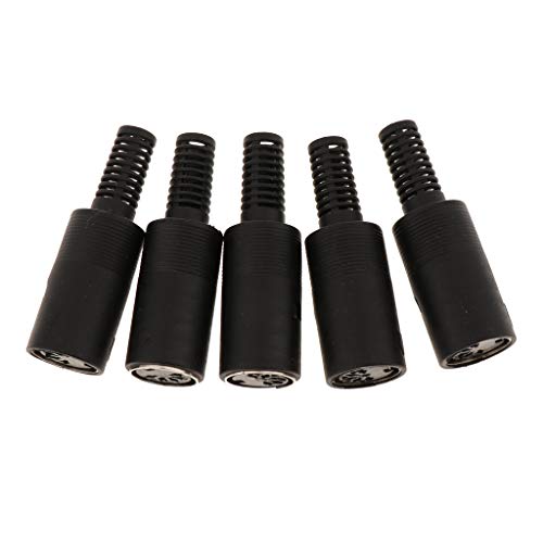 B Blesiya - 5 Pieces DIN Female Plug Audio Connector, 5 Pin, Solder Terminals, Durable Plastic Casing