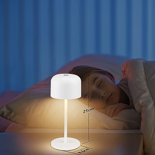 Klighten - Pack of 2 LED Dimmable Table Lamps, Wireless, Rechargeable, IP54