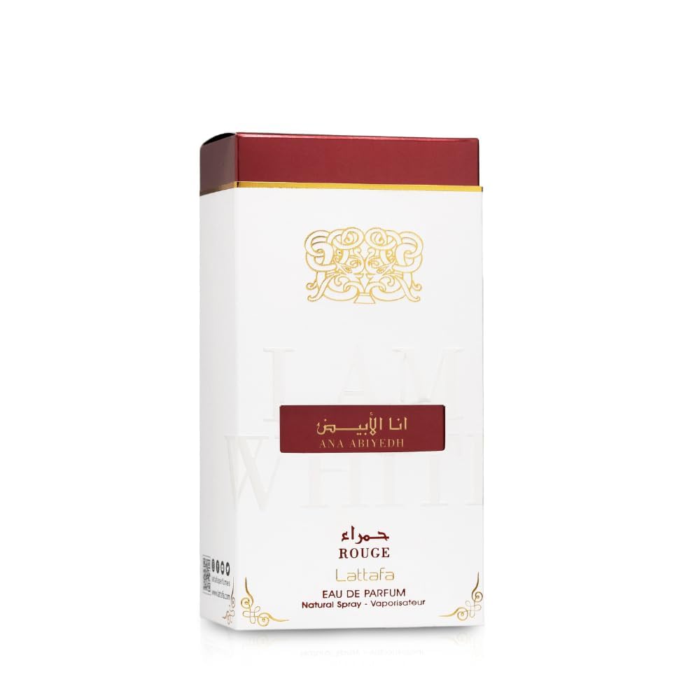 Lattafa Perfumes Ana Abiyedh Rouge for Unisex Eau de Parfum Spray, 2.0 Ounce / 60 ml - Medaid International