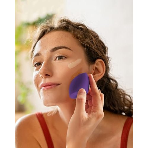 4pcs Makeup Sponges Set - Beauty Sponges with Egg Case, Flawless for Cream, Powder and Liquid, Purple DJA643-04 - Medaid International