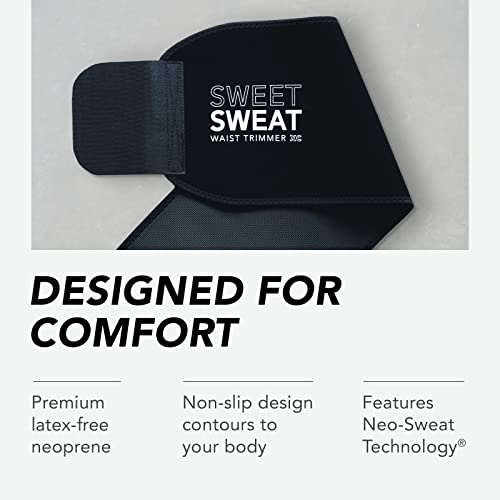 Sports Research® Sweet Sweat Waist Trimmer - Premium Sweat Enhancing Fitness Belt for Women & Men - 5 Adjustable Sizes|B017AGGBTU