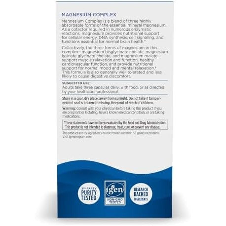 Nordic Naturals Magnesium Complex - 90 Capsules - 225 mg Magnesium, 1.9 mg Iron - Brain & Heart Health, Mood, Energy, & Muscle Relaxation - Non-GMO, Vegan - 30 Servings|B086MMYQTY