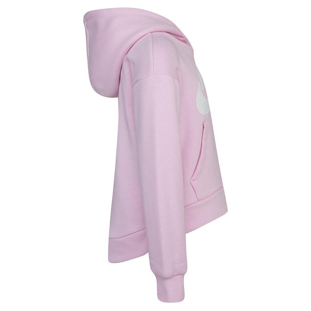 Nike Girl's Club Fleece Hi Low Pullover (Little Kids) Pink 5 Little Kid - Medaid International